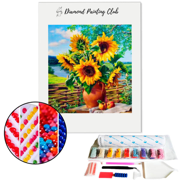 Diamond painting Sunflower vase | Diamond-painting-club.us