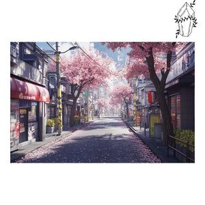 Diamond Painting Sakura Blossom Street of Tokyo