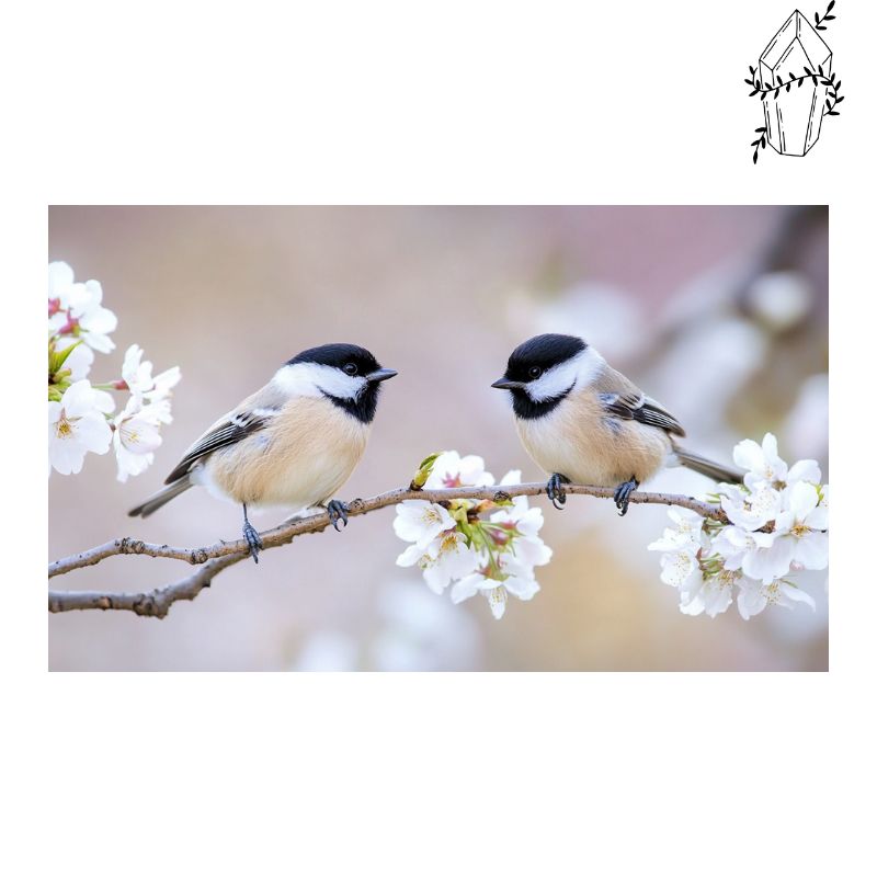 Diamond Painting Chickadees on a Cherry Tree