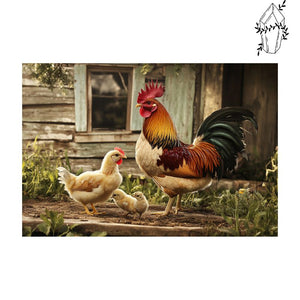 Diamond Painting Rooster and his Hen