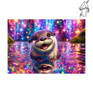 Diamond Painting Happy Otter in the Mystic Water