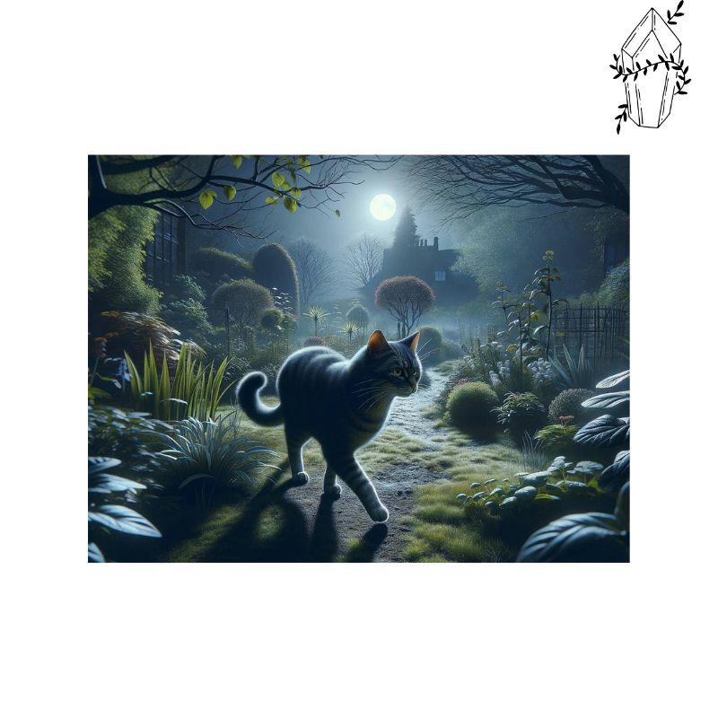 Diamond Painting Nocturnal Feline Stroll