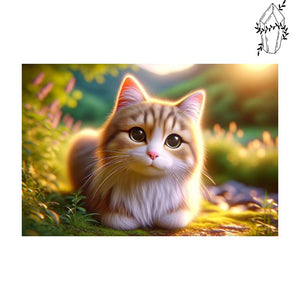 Diamond Painting Cute Cat in the Grass