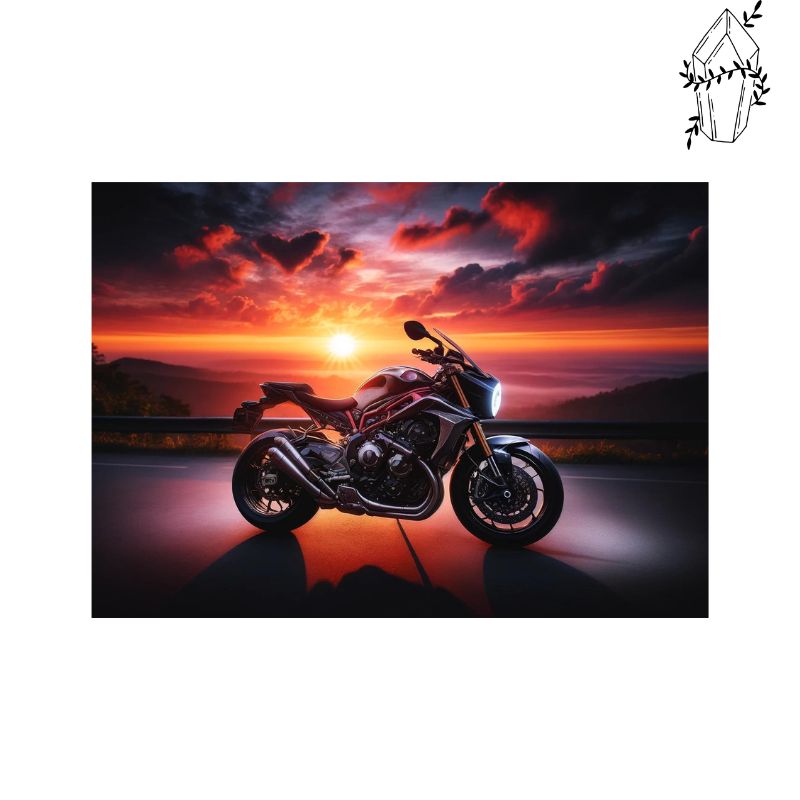 Diamond Painting Motorcycle and Sunset