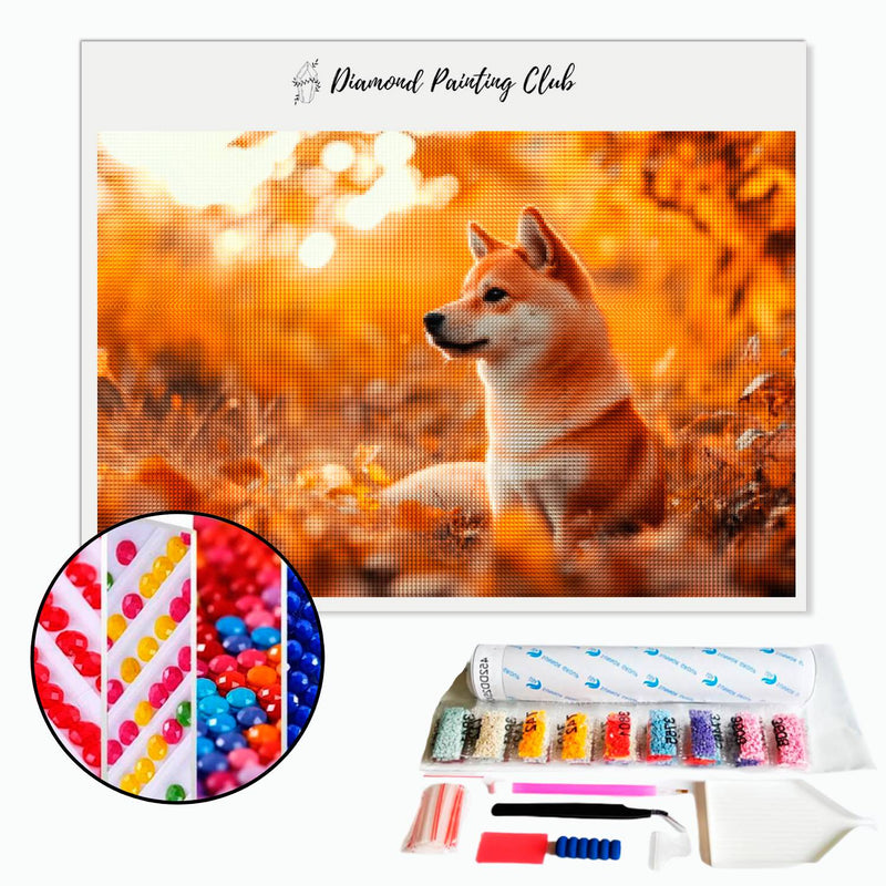 Diamond Painting Shiba Inu in Autumn