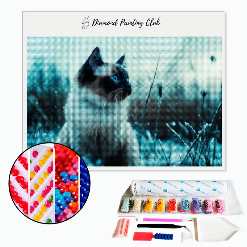 Diamond Painting Siamese Cat in Winter