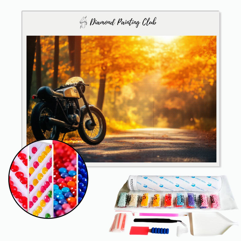 Diamond Painting Motorcycle in the Forest