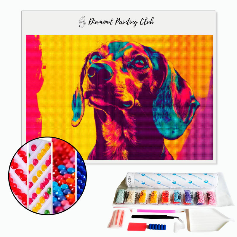 Diamond Painting Dachshund Pop Art