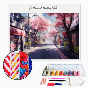 Diamond Painting Sakura Blossom Street of Tokyo