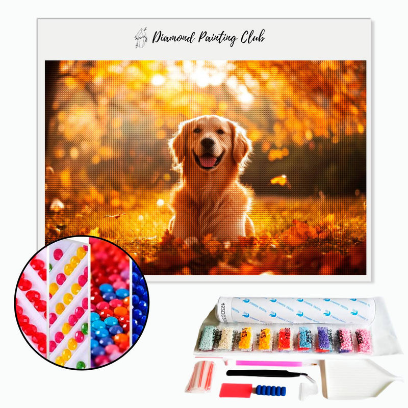 Diamond Painting Golden Retriever in Autumn