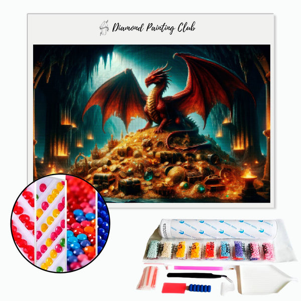 Diamond Painting Red Dragon Guardian of the Treasure