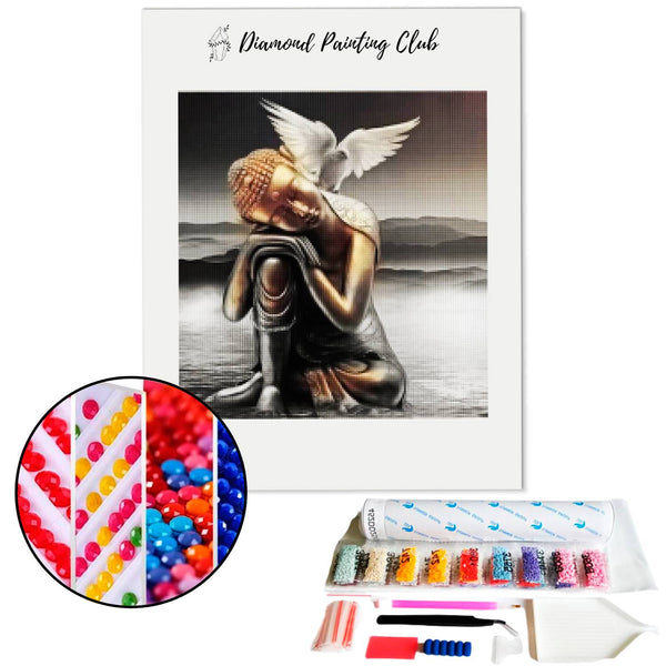 Diamond Painting Buddha and White Dove | Diamond-painting-club.us