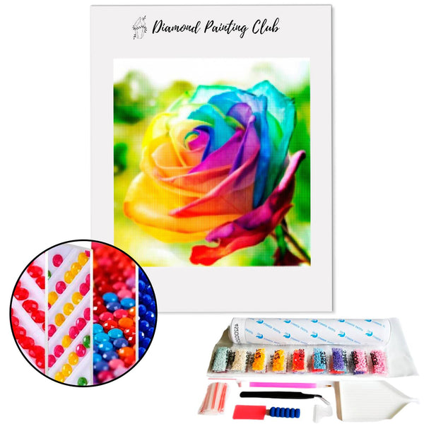 Diamond Painting Rainbow Rose | Diamond-painting-club.us