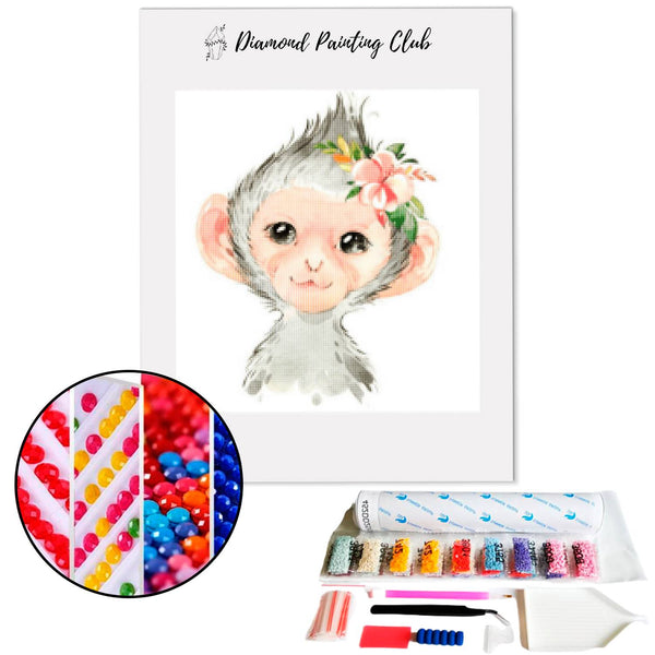 Diamond painting Cute little monkey | Diamond-painting-club.us