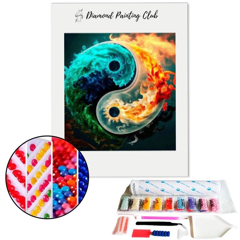 Diamond Painting Yin and Yang Water and Fire | Diamond-painting-club.us
