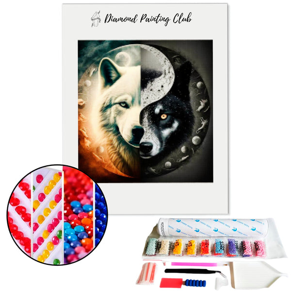 Diamond Painting Yin and Yang Wolf | Diamond-painting-club.us