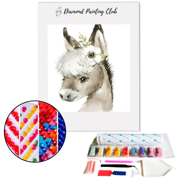 Diamond Painting Cute Little Donkey. | Diamond-painting-club.us