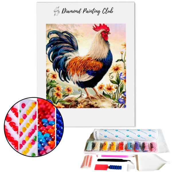 Diamond Painting Rooster in the Meadow | Diamond-painting-club.us