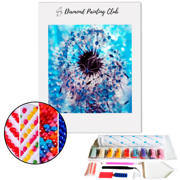 Diamond painting Blue Dandelion | Diamond-painting-club.us