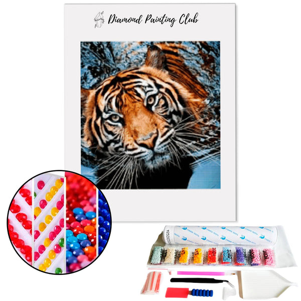 Diamond Painting Tiger in Water. | Diamond-painting-club.us