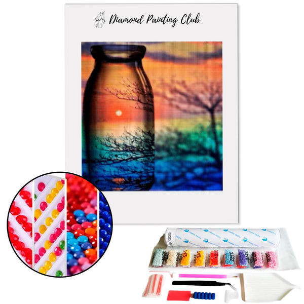 Diamond painting Sunset Jar | Diamond-painting-club.us