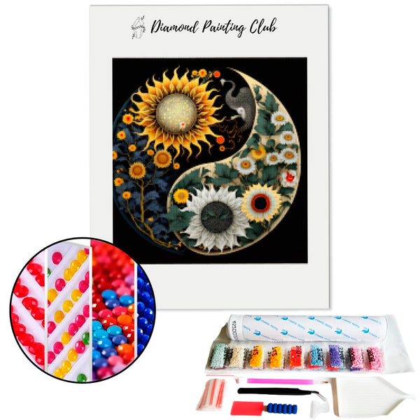 Diamond Painting Yin and Yang Sunflower | Diamond-painting-club.us