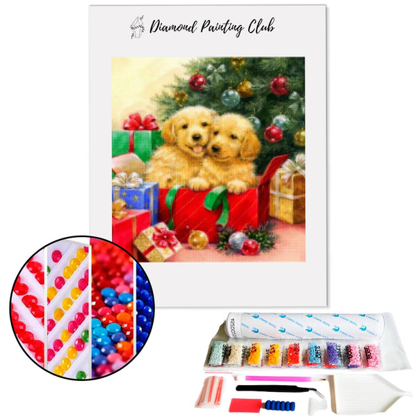 Diamond painting Christmas Puppy | Diamond-painting-club.us