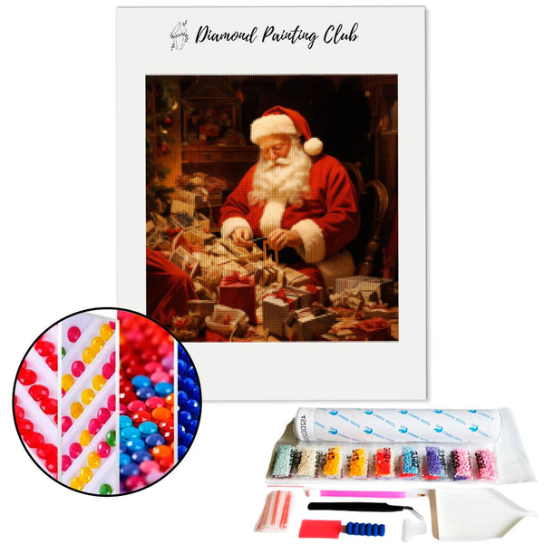 Diamond Painting Santa's Reading | Diamond-painting-club.us