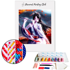 Diamond Painting Japanese Flute Player. | Diamond-painting-club.us