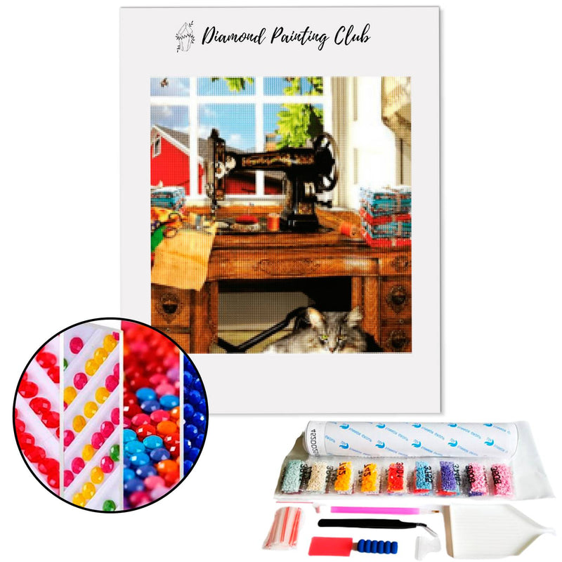 Diamond Painting Antique Sewing Machine | Diamond-painting-club.us