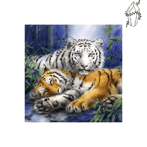 Diamond painting White and Red Tigers. | Diamond-painting-club.us