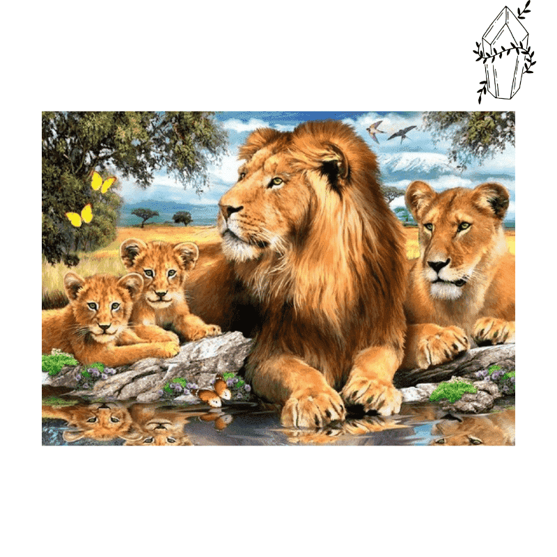 Diamond Painting Lion & his lioness | Diamond-painting-club.us