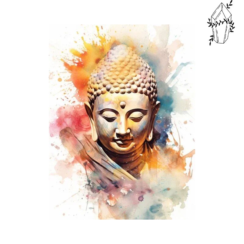 Diamond Painting Buddha Face Paint Splatters | Diamond-painting-club.us