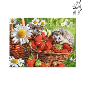 Diamond Painting Strawberry Basket & Hedgehog | Diamond-painting-club.us