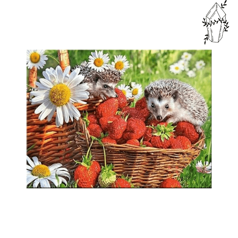 Diamond Painting Strawberry Basket & Hedgehog | Diamond-painting-club.us