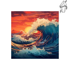 Diamond Painting Japanese Wave on Sunset | Diamond-painting-club.us