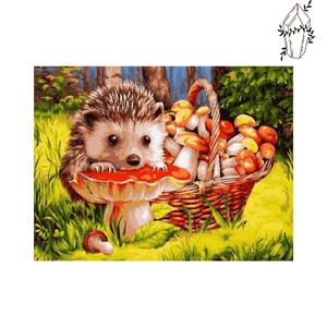 Diamond Painting Hedgehog & Mushrooms | Diamond-painting-club.us