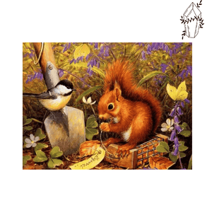 Diamond painting Squirrel & Titmouse | Diamond-painting-club.us