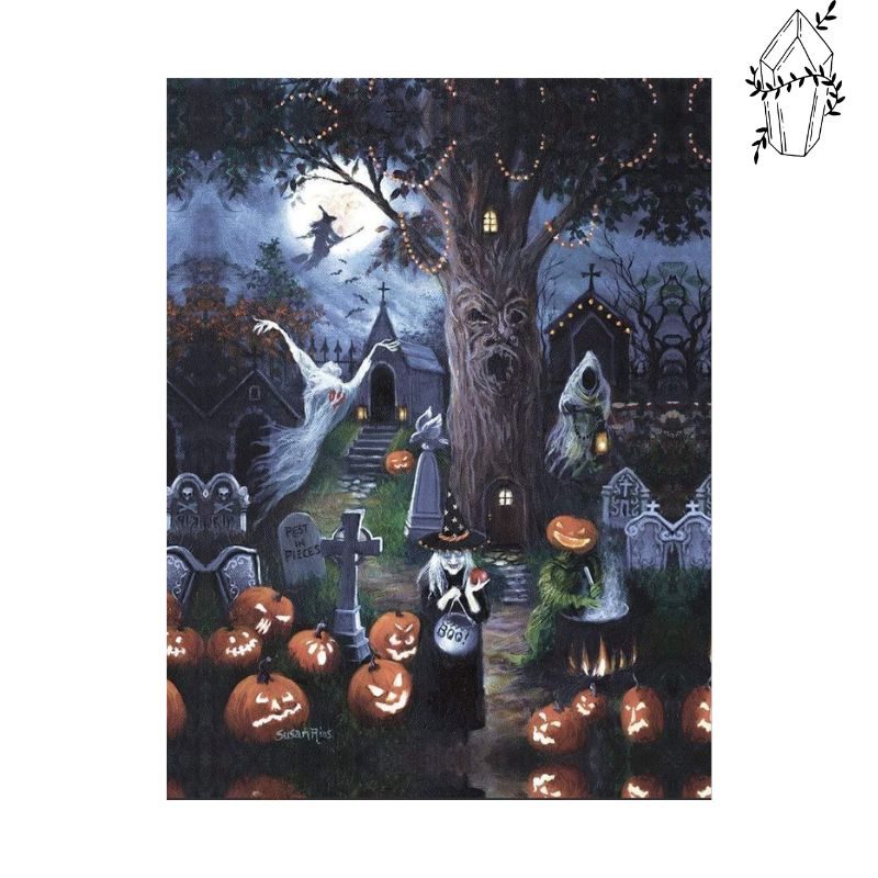 Diamond Painting Witch in a Cemetery | Diamond-painting-club.us