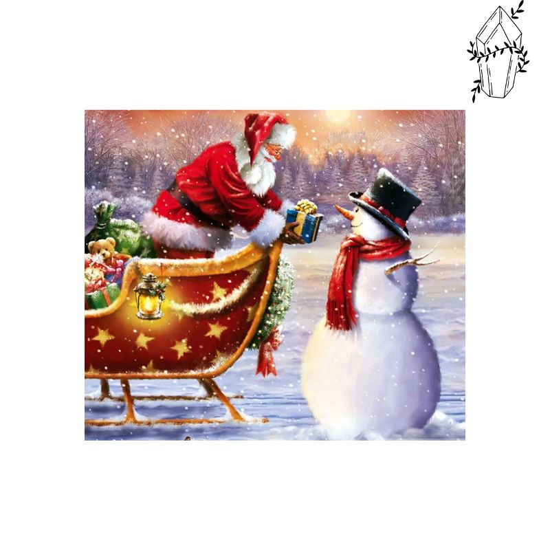 Diamond Painting Santa Claus and Snowman | Diamond-painting-club.us