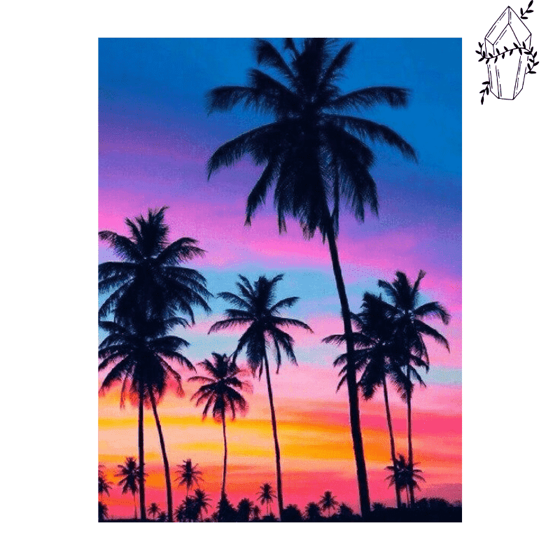 Diamond Painting Palm Tree Sunset. | Diamond-painting-club.us