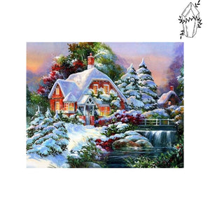 Diamond painting Christmas Cottage | Diamond-painting-club.us