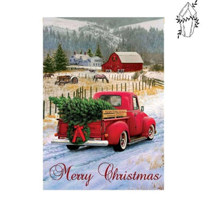 Diamond Painting Red Van for Christmas | Diamond-painting-club.us