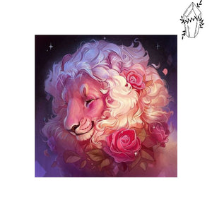 Diamond Painting Pink Lion | Diamond-painting-club.us