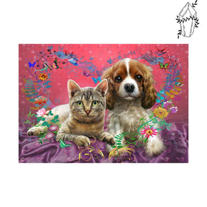 Diamond painting Cat & King charles | Diamond-painting-club.us