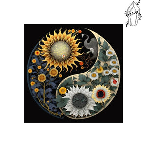 Diamond Painting Yin and Yang Sunflower | Diamond-painting-club.us