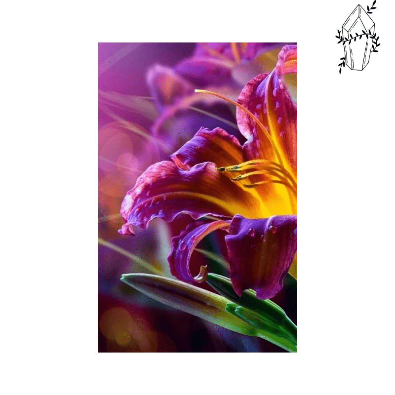 Diamond painting Yellow Purple Daylily | Diamond-painting-club.us