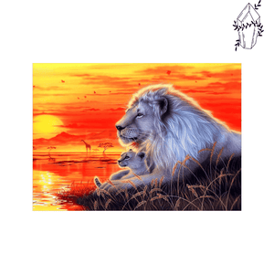 Diamond painting White Savanna Lion. | Diamond-painting-club.us