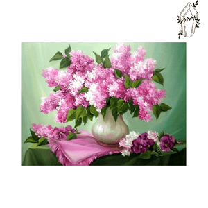 Diamond painting Lilac Pink and White Vase | Diamond-painting-club.us