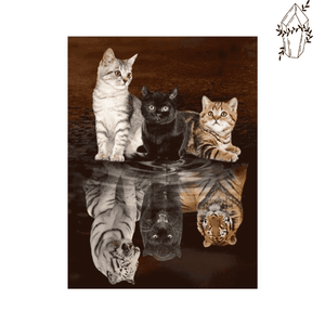 Diamond painting Kittens reflecting felines | Diamond-painting-club.us